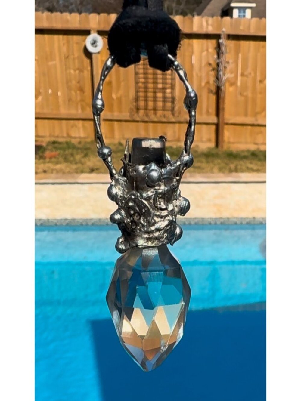 Crystal Perfume Bottle Topper Pendant | Leather Cord Necklace | Alma Antigua - Picture 14 of 14